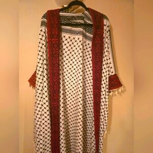Elegant Palestinian Kimono-Style Cardigan
